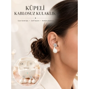 VipMarketim Bluetooth Bağlantılı Küpeli Kablosuz Kulaklık Uzun Pil Ömrü