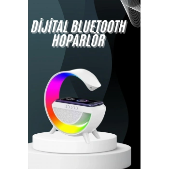 VipMarketim Bluetooth Hoparlör G Şekli Atmosfer Akıllı Rgb Lamba Wireless Kablosuz Şarj