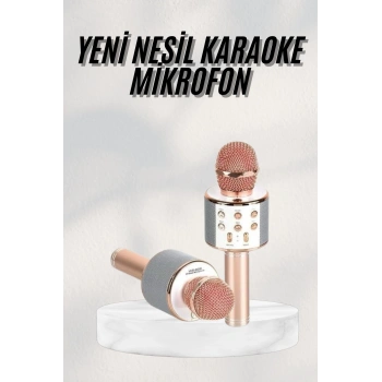 VipMarketim Bluetooth Hoparlör USB AUX SD Kart Kaoroke Mikrofon Uzun Pil Ömrü
