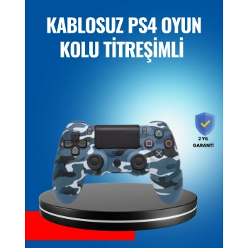 VipMarketim Bluetooth Kablosuz PS4 Gamepad Çift Motorlu Siyah Controller