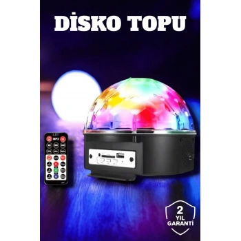 VipMarketim Bluetooth ve Uzaktan Kumandalı Çok Renkli Masaüstü Disko Topu