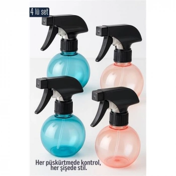VipMarketim  Boş Sprey Şişe 4 x 250 ml 4 ADET 250 ml Renkli Sprey Şişe – 4’lü Çok Amaçlı Set