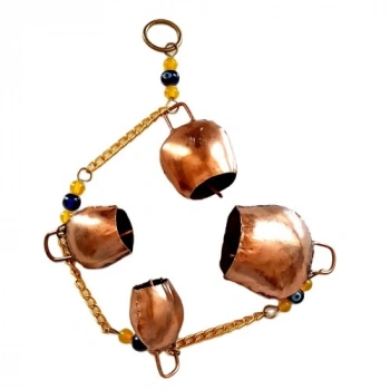 VipMarketim Bronz Renk Boncuklu Rüzgar Çanı
