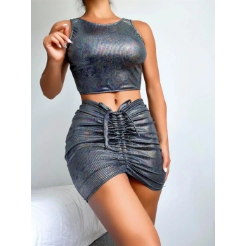 VipMarketim Büzgü Etekli Fantezi Elbise Takım