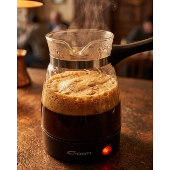 VipMarketim Cam Cezveli Türk Kahvesi Makinesi 650W 5 Fincan Kapasiteli Elektrikli Kahve Makinesi