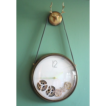 VipMarketim Çarklı Geyikli Duvar Saati