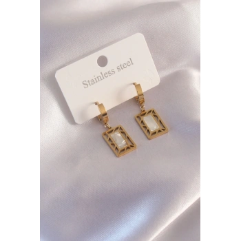 VipMarketim Çelik Gold Renk Kare Kadın Küpe 5886