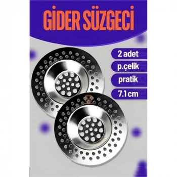 VipMarketim Çelik Lavabo Süzgeci 2 ADET