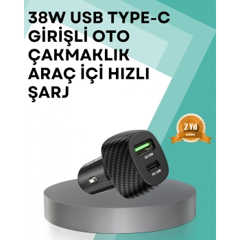 VipMarketim Çift Cihaz Destekli 38W Güçlü Çakmaklık Araç Şarj Cihazı