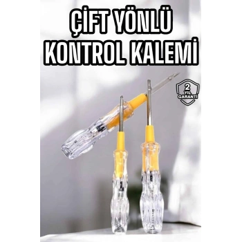 VipMarketim Çift Taraflı Elektrik Kontrol Kalemi Şeffaf Tornavida