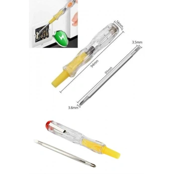VipMarketim Çift Uçlu Kontrol Kalemi Elektrik Test Kalemi Şeffaf