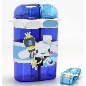 VipMarketim Cinnamoroll Figürlü Çift Bölmeli Pipetli Suluk