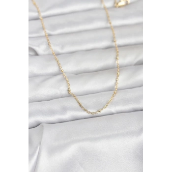 VipMarketim CM 14K Gold Renk Burgu Model 60 cm Kadın Kolye 5886