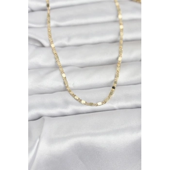 VipMarketim CM 14K Gold Renk Ezme Zincir 60 cm Kadın Kolye 5886