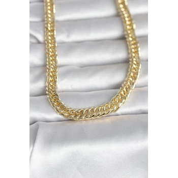 VipMarketim CM 14K Gold Renk Kalın Zincir Model 60 cm Kadın Kolye 5886