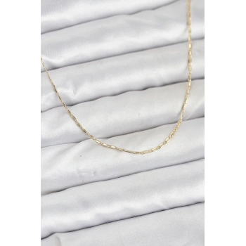 VipMarketim CM 14K Gold Renk Kesme Model 60 cm Kadın Kolye 5886
