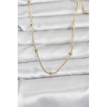VipMarketim CM 14K Gold Renk Top Zincir 60 cm Kadın Kolye 5886
