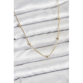 VipMarketim CM Gold Renk Top Zincirli Kadın Kolye 5886