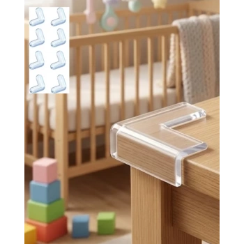 VipMarketim Çocuk Güvenlik Köşe Koruyucu 8 Li Set Masa Sehpa Köşe Aparatı