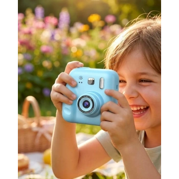 VipMarketim Çocuk Kamera Anında Baskı Özellikli 4 Rulo Kağıt ve 5 Kalem Hediyeli