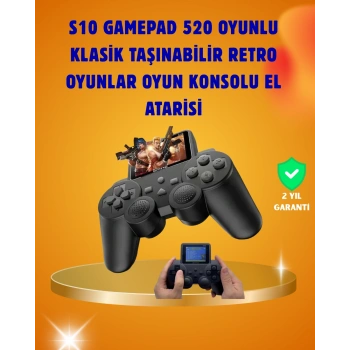 VipMarketim Çocuklar ve Yetişkinler İçin Uygun 500 Oyunlu Taşınabilir Mini Retro El Konsolu