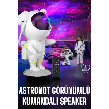 VipMarketim Çocuklara Özel Projeksiyon Astronot Lamba Speaker Sevimli