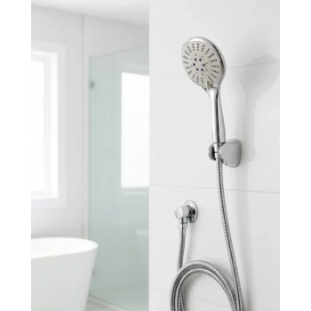 VipMarketim Çok Fonksiyonlu El Duşu Seti Kireç Önleyici Duş Başlığı Spiral Hortum Mafsallı Askı