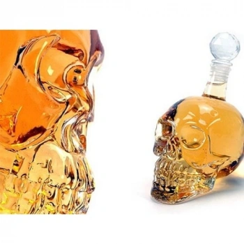 VipMarketim Crystal Head Kuru Kafa Cam Şişe 350 ml