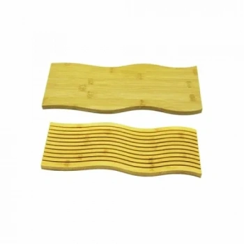 VipMarketim Dalgalı Çift Taraf Tasarımlı Ahşap Sunum Tepsisi