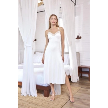 Vipmarketim Dantelli Ve Dekolteli Yırtmaçlı Gecelik