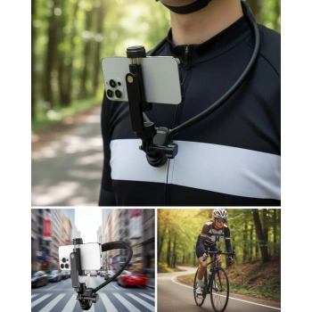 VipMarketim Dayanıklı Metal Destekli Boyun Telefon Tutucu Seyahat ve Spor Kullanım