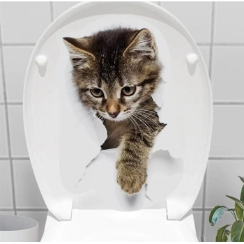 VipMarketim Decohandy Klozet Etiketi Stray Cat