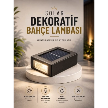 VipMarketim Dekoratif Duvar Lambası Solar Güneş Enerjili Bahçe Aydınlatması