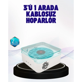 VipMarketim Dekoratif Gece Işıklı Bluetooth Hoparlör – Zaman ve Pil Ekranlı