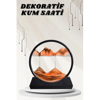 VipMarketim Dekoratif Kum Sulu Kum Saati Yuvarlak Şık Kum Tablosu Kum Saati Şeklinde Kum Tablo