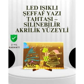 VipMarketim Dekoratif LED Yazı Tahtası – Silinebilir Neon Kalemli Planlama ve Hatırlatma İçin İdeal
