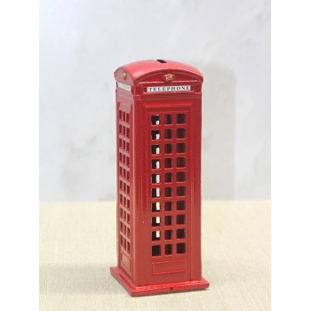 VipMarketim Dekoratif Metal Telefon Kulübesi Kumbara