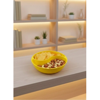 VipMarketim Dekoratif Sarı Çerezlik Kase 4’lü Set 3x12 cm