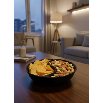 VipMarketim Dekoratif Siyah Çerezlik Kase 4’lü Set 3x12 cm