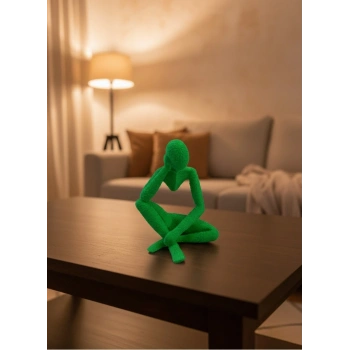 VipMarketim Dekoratif Yeşil İnsan Figürü Modern Masa ve Raf Süsü