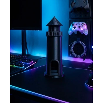 VipMarketim Deniz Temalı 3D Siyah Deniz Feneri Dekoratif Hediyelik Obje