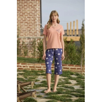 Vipmarketim Deniz Yıldızı Desenli Ve Baskılı Önü Düğmeli listen The Song Of The Sea Kapri Takımı