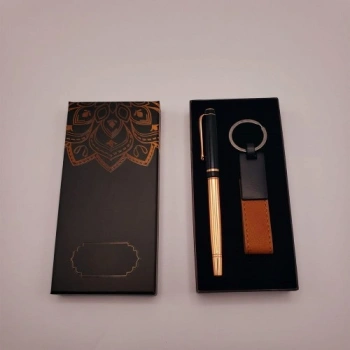 VipMarketim Deri Anahtarlık ve Bakır Roller Kalem Seti