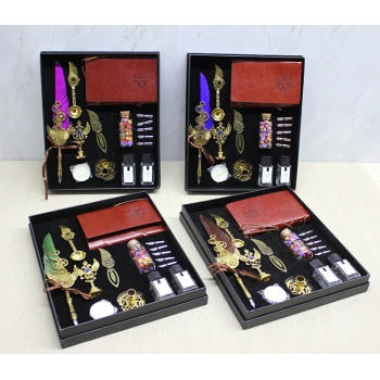 VipMarketim Deri Defterli Divit Hokka Ve Mühür Seti Model 2