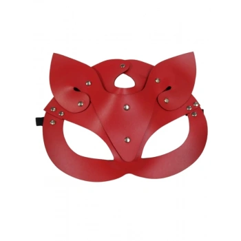 VipMarketim Deri Kedi Kız Maskesi Kırmızı