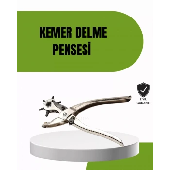 VipMarketim Deride Kemer Çanta Ayakkabı Delme Pensesi 6 Uçlu Döner Başlıklı Tamir Aleti