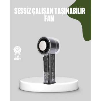 VipMarketim Dijital Ekranlı Şarjlı Mini Fan 100 Kademeli Hız Ayarı