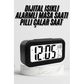 VipMarketim Dijital Masa Saati Termometre Takvim Led Ekran Pilli Ev Ofis Masası