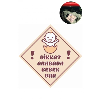 VipMarketim "Dikkat Arabada Bebek Var" Sticker – 10x10 Cm Folyo Baskılı Uyarı Etiketi