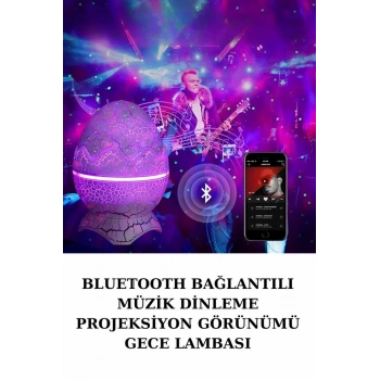 VipMarketim Dinozor Speaker Renk Değiştirme Projeksiyon Modu Bluetooth Hoparlör Gece Lambası